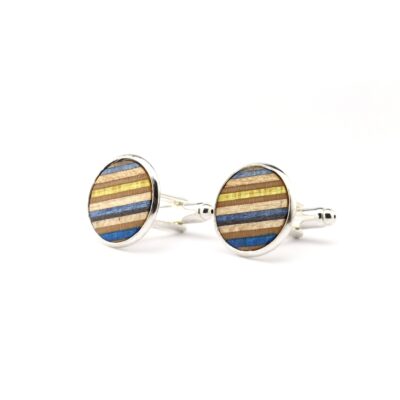 Unique and handmade cufflinks made from recycled skateboards