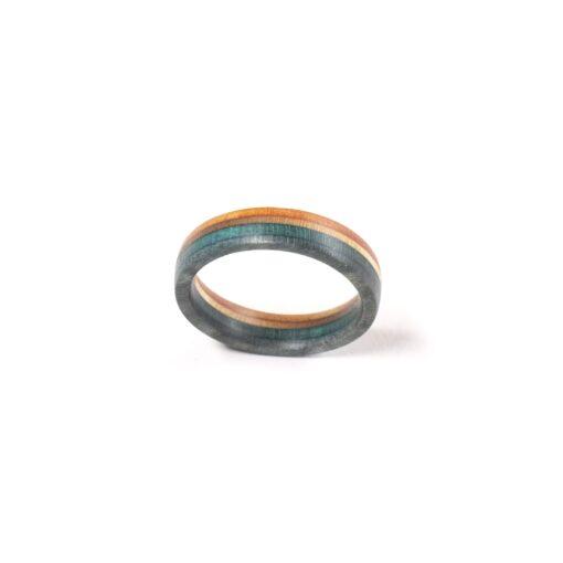 Orange Skateboard Ring ring made from recycled skateboards
