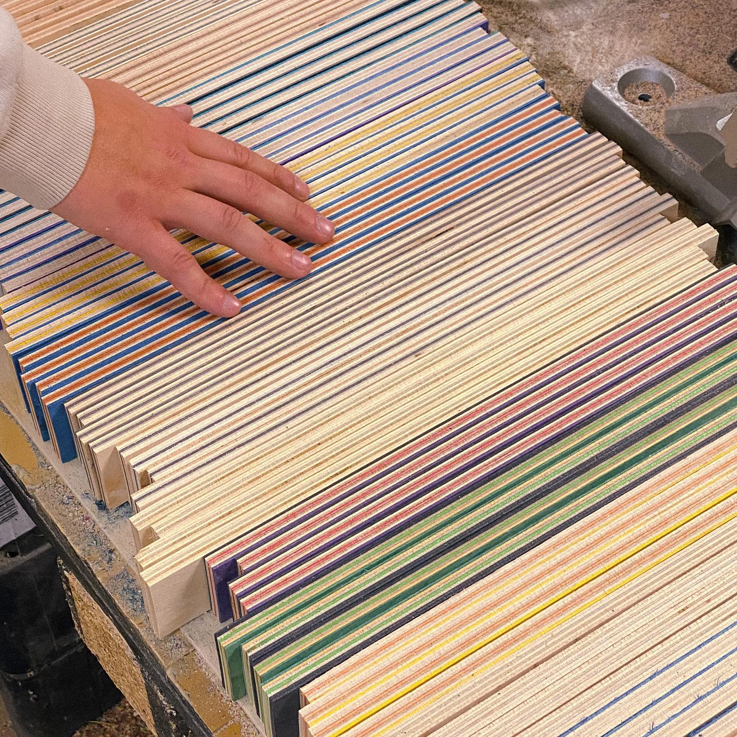 Cut skateboard pieces